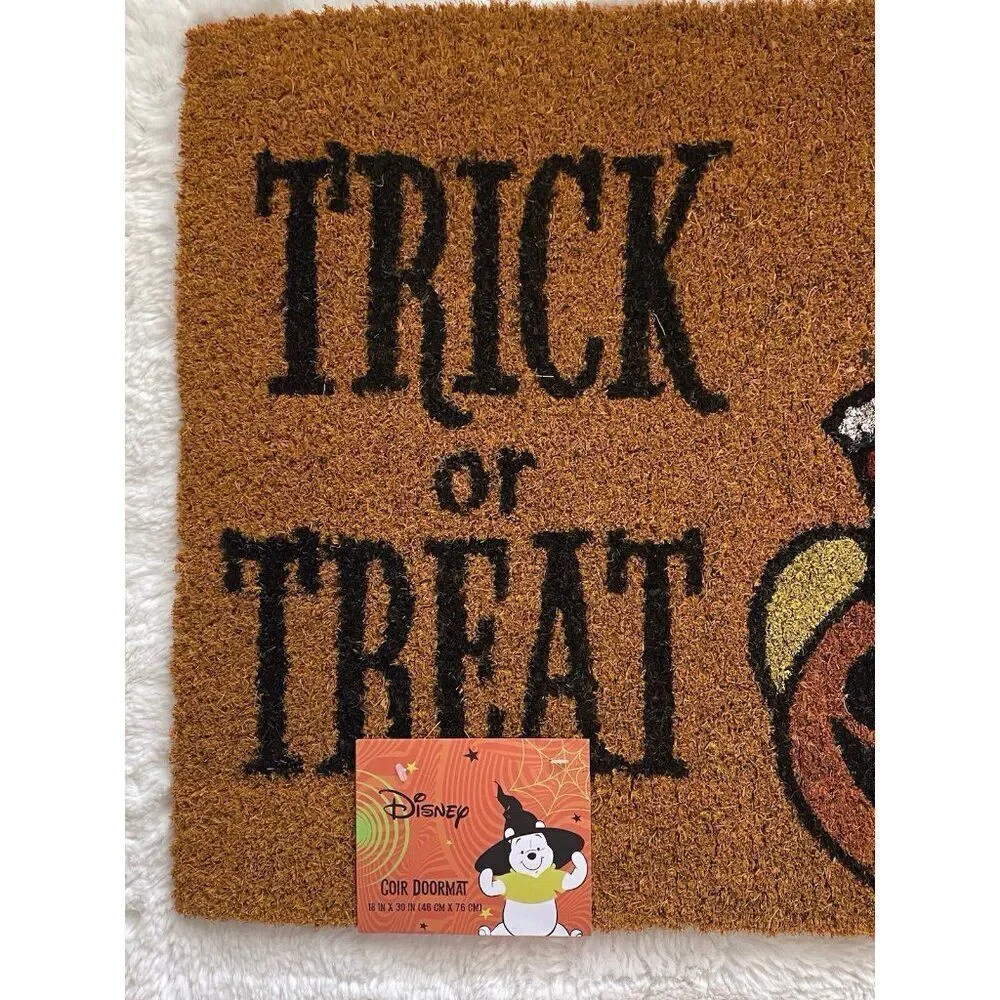 Disney Winnie The Pooh Halloween Door Mat Coir 18 X 30” Trick Or‎ Treat NEW